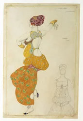 Costume Design for One of the Three Odalisques for Scheherazade